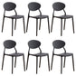 Modern Plastic Dining Room Chairs Armless Open Back Dining Side Chair for Restaurant Black 6 Piece Set Clearhalo ' kitchen&dining_furn' 'Dining Chairs' 'Dining Tables & Seating' 'dining_chair' 'furn' 'furn_dining_chair' 'Furniture' 'furniture_dining_chair' 'Kitchen & Dining Furniture' 'kitchen' 3956869