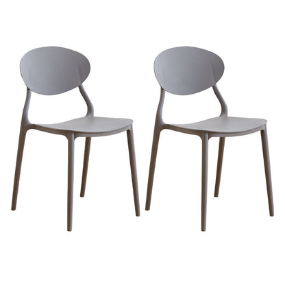 Modern Plastic Dining Room Chairs Armless Open Back Dining Side Chair for Restaurant Dark Gray 2 Piece Set Clearhalo ' kitchen&dining_furn' 'Dining Chairs' 'Dining Tables & Seating' 'dining_chair' 'furn' 'furn_dining_chair' 'Furniture' 'furniture_dining_chair' 'Kitchen & Dining Furniture' 'kitchen' 3956871