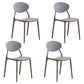Modern Plastic Dining Room Chairs Armless Open Back Dining Side Chair for Restaurant Dark Gray 4 Piece Set Clearhalo ' kitchen&dining_furn' 'Dining Chairs' 'Dining Tables & Seating' 'dining_chair' 'furn' 'furn_dining_chair' 'Furniture' 'furniture_dining_chair' 'Kitchen & Dining Furniture' 'kitchen' 3956874