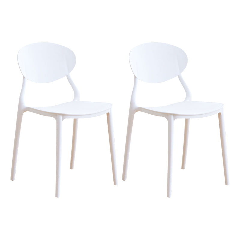 Modern Plastic Dining Room Chairs Armless Open Back Dining Side Chair for Restaurant White 2 Piece Set Clearhalo ' kitchen&dining_furn' 'Dining Chairs' 'Dining Tables & Seating' 'dining_chair' 'furn' 'furn_dining_chair' 'Furniture' 'furniture_dining_chair' 'Kitchen & Dining Furniture' 'kitchen' 3956878