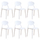 Modern Plastic Dining Room Chairs Armless Open Back Dining Side Chair for Restaurant White 6 Piece Set Clearhalo ' kitchen&dining_furn' 'Dining Chairs' 'Dining Tables & Seating' 'dining_chair' 'furn' 'furn_dining_chair' 'Furniture' 'furniture_dining_chair' 'Kitchen & Dining Furniture' 'kitchen' 3956882