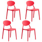 Modern Plastic Dining Room Chairs Armless Open Back Dining Side Chair for Restaurant Red 4 Piece Set Clearhalo ' kitchen&dining_furn' 'Dining Chairs' 'Dining Tables & Seating' 'dining_chair' 'furn' 'furn_dining_chair' 'Furniture' 'furniture_dining_chair' 'Kitchen & Dining Furniture' 'kitchen' 3956885