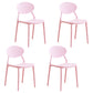 Modern Plastic Dining Room Chairs Armless Open Back Dining Side Chair for Restaurant Pink 4 Piece Set Clearhalo ' kitchen&dining_furn' 'Dining Chairs' 'Dining Tables & Seating' 'dining_chair' 'furn' 'furn_dining_chair' 'Furniture' 'furniture_dining_chair' 'Kitchen & Dining Furniture' 'kitchen' 3956888