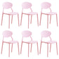 Modern Plastic Dining Room Chairs Armless Open Back Dining Side Chair for Restaurant Pink 6 Piece Set Clearhalo ' kitchen&dining_furn' 'Dining Chairs' 'Dining Tables & Seating' 'dining_chair' 'furn' 'furn_dining_chair' 'Furniture' 'furniture_dining_chair' 'Kitchen & Dining Furniture' 'kitchen' 3956889