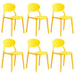 Modern Plastic Dining Room Chairs Armless Open Back Dining Side Chair for Restaurant Yellow 6 Piece Set Clearhalo ' kitchen&dining_furn' 'Dining Chairs' 'Dining Tables & Seating' 'dining_chair' 'furn' 'furn_dining_chair' 'Furniture' 'furniture_dining_chair' 'Kitchen & Dining Furniture' 'kitchen' 3956892