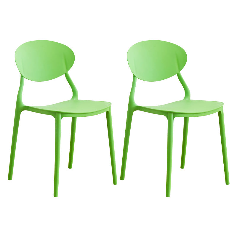 Modern Plastic Dining Room Chairs Armless Open Back Dining Side Chair for Restaurant Green 2 Piece Set Clearhalo ' kitchen&dining_furn' 'Dining Chairs' 'Dining Tables & Seating' 'dining_chair' 'furn' 'furn_dining_chair' 'Furniture' 'furniture_dining_chair' 'Kitchen & Dining Furniture' 'kitchen' 3956893