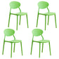 Modern Plastic Dining Room Chairs Armless Open Back Dining Side Chair for Restaurant Green 4 Piece Set Clearhalo ' kitchen&dining_furn' 'Dining Chairs' 'Dining Tables & Seating' 'dining_chair' 'furn' 'furn_dining_chair' 'Furniture' 'furniture_dining_chair' 'Kitchen & Dining Furniture' 'kitchen' 3956894