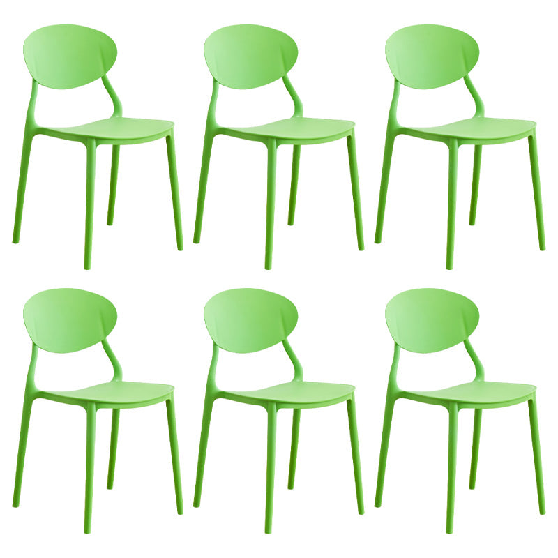 Modern Plastic Dining Room Chairs Armless Open Back Dining Side Chair for Restaurant Green 6 Piece Set Clearhalo ' kitchen&dining_furn' 'Dining Chairs' 'Dining Tables & Seating' 'dining_chair' 'furn' 'furn_dining_chair' 'Furniture' 'furniture_dining_chair' 'Kitchen & Dining Furniture' 'kitchen' 3956895