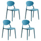 Modern Plastic Dining Room Chairs Armless Open Back Dining Side Chair for Restaurant Dark Blue 4 Piece Set Clearhalo ' kitchen&dining_furn' 'Dining Chairs' 'Dining Tables & Seating' 'dining_chair' 'furn' 'furn_dining_chair' 'Furniture' 'furniture_dining_chair' 'Kitchen & Dining Furniture' 'kitchen' 3956900