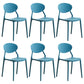 Modern Plastic Dining Room Chairs Armless Open Back Dining Side Chair for Restaurant Dark Blue 6 Piece Set Clearhalo ' kitchen&dining_furn' 'Dining Chairs' 'Dining Tables & Seating' 'dining_chair' 'furn' 'furn_dining_chair' 'Furniture' 'furniture_dining_chair' 'Kitchen & Dining Furniture' 'kitchen' 3956901
