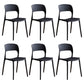 Contemporary Plastic Dining Room Chairs Armless Open Back Dining Side Chair for Room Use Black 6 Piece Set Clearhalo ' kitchen&dining_furn' 'Dining Chairs' 'Dining Tables & Seating' 'dining_chair' 'furn' 'furn_dining_chair' 'Furniture' 'furniture_dining_chair' 'Kitchen & Dining Furniture' 'kitchen' 3956907