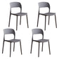 Contemporary Plastic Dining Room Chairs Armless Open Back Dining Side Chair for Room Use Dark Gray 4 Piece Set Clearhalo ' kitchen&dining_furn' 'Dining Chairs' 'Dining Tables & Seating' 'dining_chair' 'furn' 'furn_dining_chair' 'Furniture' 'furniture_dining_chair' 'Kitchen & Dining Furniture' 'kitchen' 3956912