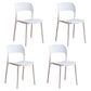 Contemporary Plastic Dining Room Chairs Armless Open Back Dining Side Chair for Room Use White 4 Piece Set Clearhalo ' kitchen&dining_furn' 'Dining Chairs' 'Dining Tables & Seating' 'dining_chair' 'furn' 'furn_dining_chair' 'Furniture' 'furniture_dining_chair' 'Kitchen & Dining Furniture' 'kitchen' 3956917