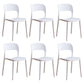 Contemporary Plastic Dining Room Chairs Armless Open Back Dining Side Chair for Room Use White 6 Piece Set Clearhalo ' kitchen&dining_furn' 'Dining Chairs' 'Dining Tables & Seating' 'dining_chair' 'furn' 'furn_dining_chair' 'Furniture' 'furniture_dining_chair' 'Kitchen & Dining Furniture' 'kitchen' 3956920