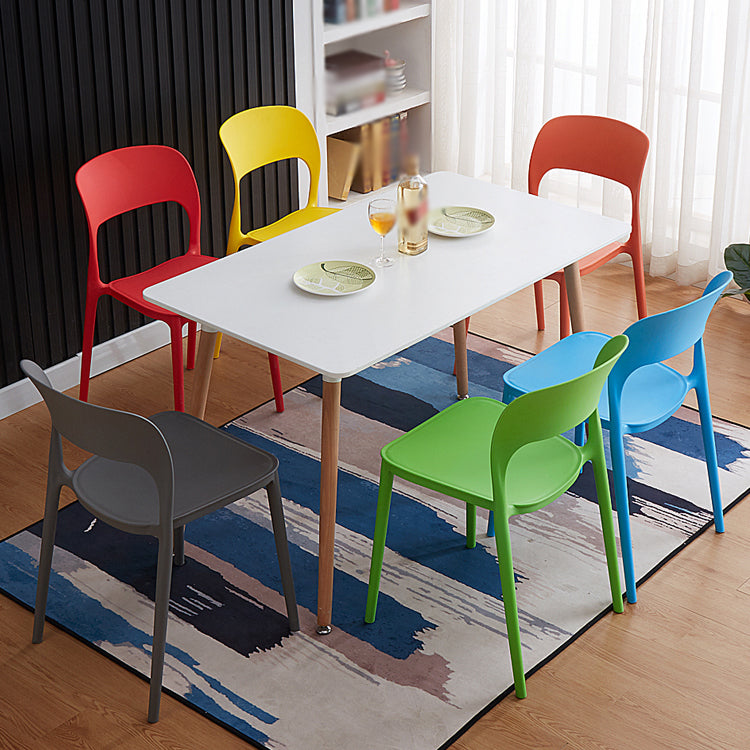 Contemporary Plastic Dining Room Chairs Armless Open Back Dining Side Chair for Room Use Clearhalo ' kitchen&dining_furn' 'Dining Chairs' 'Dining Tables & Seating' 'dining_chair' 'furn' 'furn_dining_chair' 'Furniture' 'furniture_dining_chair' 'Kitchen & Dining Furniture' 'kitchen' 3956923