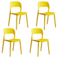 Contemporary Plastic Dining Room Chairs Armless Open Back Dining Side Chair for Room Use Yellow 4 Piece Set Clearhalo ' kitchen&dining_furn' 'Dining Chairs' 'Dining Tables & Seating' 'dining_chair' 'furn' 'furn_dining_chair' 'Furniture' 'furniture_dining_chair' 'Kitchen & Dining Furniture' 'kitchen' 3956927