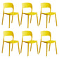 Contemporary Plastic Dining Room Chairs Armless Open Back Dining Side Chair for Room Use Yellow 6 Piece Set Clearhalo ' kitchen&dining_furn' 'Dining Chairs' 'Dining Tables & Seating' 'dining_chair' 'furn' 'furn_dining_chair' 'Furniture' 'furniture_dining_chair' 'Kitchen & Dining Furniture' 'kitchen' 3956928