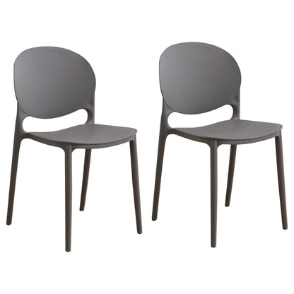 Modern Plastic Dining Room Chairs Open Back Dining Side Armless Chair for Restaurant Dark Gray 2 Piece Set Clearhalo ' kitchen&dining_furn' 'Dining Chairs' 'Dining Tables & Seating' 'dining_chair' 'furn' 'furn_dining_chair' 'Furniture' 'furniture_dining_chair' 'Kitchen & Dining Furniture' 'kitchen' 3956945