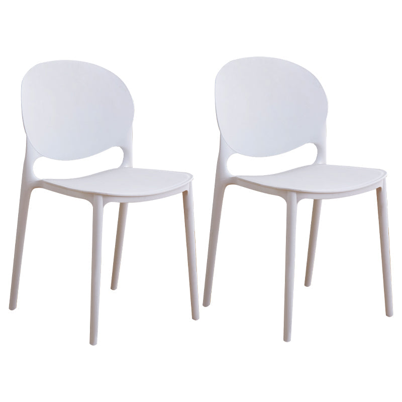 Modern Plastic Dining Room Chairs Open Back Dining Side Armless Chair for Restaurant White 2 Piece Set Clearhalo ' kitchen&dining_furn' 'Dining Chairs' 'Dining Tables & Seating' 'dining_chair' 'furn' 'furn_dining_chair' 'Furniture' 'furniture_dining_chair' 'Kitchen & Dining Furniture' 'kitchen' 3956952