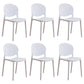 Modern Plastic Dining Room Chairs Open Back Dining Side Armless Chair for Restaurant White 6 Piece Set Clearhalo ' kitchen&dining_furn' 'Dining Chairs' 'Dining Tables & Seating' 'dining_chair' 'furn' 'furn_dining_chair' 'Furniture' 'furniture_dining_chair' 'Kitchen & Dining Furniture' 'kitchen' 3956956