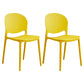 Modern Plastic Dining Room Chairs Open Back Dining Side Armless Chair for Restaurant Yellow 2 Piece Set Clearhalo ' kitchen&dining_furn' 'Dining Chairs' 'Dining Tables & Seating' 'dining_chair' 'furn' 'furn_dining_chair' 'Furniture' 'furniture_dining_chair' 'Kitchen & Dining Furniture' 'kitchen' 3956957