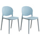 Modern Plastic Dining Room Chairs Open Back Dining Side Armless Chair for Restaurant Light Blue 2 Piece Set Clearhalo ' kitchen&dining_furn' 'Dining Chairs' 'Dining Tables & Seating' 'dining_chair' 'furn' 'furn_dining_chair' 'Furniture' 'furniture_dining_chair' 'Kitchen & Dining Furniture' 'kitchen' 3956963