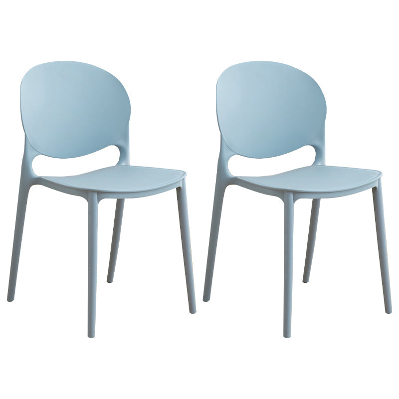 Modern Plastic Dining Room Chairs Open Back Dining Side Armless Chair for Restaurant Light Blue 2 Piece Set Clearhalo ' kitchen&dining_furn' 'Dining Chairs' 'Dining Tables & Seating' 'dining_chair' 'furn' 'furn_dining_chair' 'Furniture' 'furniture_dining_chair' 'Kitchen & Dining Furniture' 'kitchen' 3956963