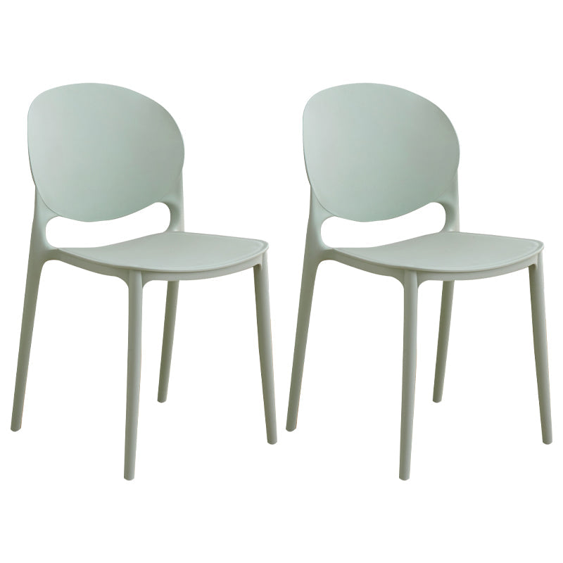 Modern Plastic Dining Room Chairs Open Back Dining Side Armless Chair for Restaurant Light Green 2 Piece Set Clearhalo ' kitchen&dining_furn' 'Dining Chairs' 'Dining Tables & Seating' 'dining_chair' 'furn' 'furn_dining_chair' 'Furniture' 'furniture_dining_chair' 'Kitchen & Dining Furniture' 'kitchen' 3956969