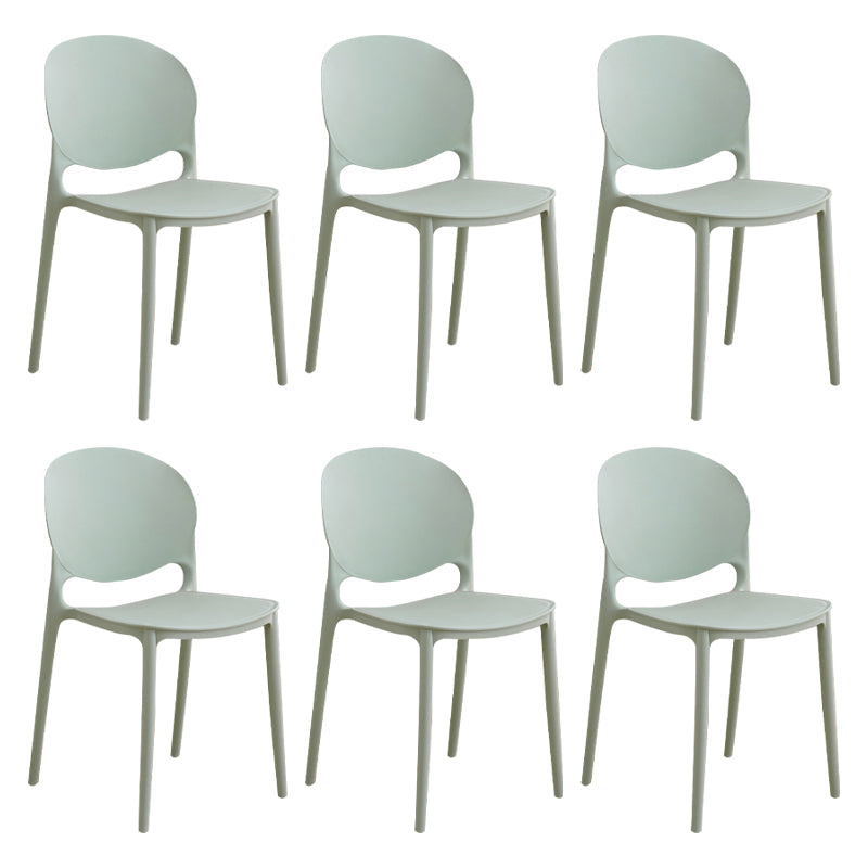 Modern Plastic Dining Room Chairs Open Back Dining Side Armless Chair for Restaurant Light Green 6 Piece Set Clearhalo ' kitchen&dining_furn' 'Dining Chairs' 'Dining Tables & Seating' 'dining_chair' 'furn' 'furn_dining_chair' 'Furniture' 'furniture_dining_chair' 'Kitchen & Dining Furniture' 'kitchen' 3956971