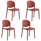 Modern Plastic Dining Room Chairs Open Back Dining Side Armless Chair for Restaurant Burgundy 4 Piece Set Clearhalo ' kitchen&dining_furn' 'Dining Chairs' 'Dining Tables & Seating' 'dining_chair' 'furn' 'furn_dining_chair' 'Furniture' 'furniture_dining_chair' 'Kitchen & Dining Furniture' 'kitchen' 3956976