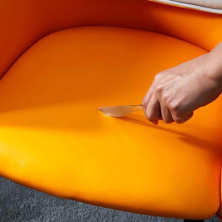 Indoor Contemporary Arm Chair Solid Back Metal Upholstered Dining Room Chair Clearhalo ' kitchen&dining_furn' 'Dining Chairs' 'Dining Tables & Seating' 'dining_chair' 'furn' 'furn_dining_chair' 'Furniture' 'furniture_dining_chair' 'Kitchen & Dining Furniture' 'kitchen' 3956998