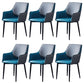 Indoor Contemporary Arm Chair Solid Back Metal Upholstered Dining Room Chair Blue 6 Piece Set Clearhalo ' kitchen&dining_furn' 'Dining Chairs' 'Dining Tables & Seating' 'dining_chair' 'furn' 'furn_dining_chair' 'Furniture' 'furniture_dining_chair' 'Kitchen & Dining Furniture' 'kitchen' 3957008