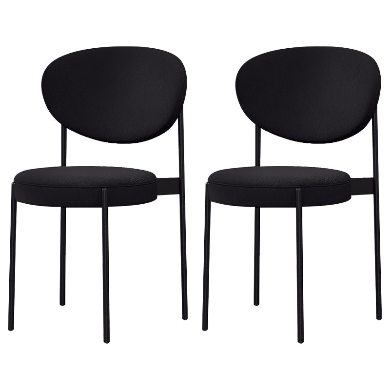 Modern Metal Dining Room Chairs Armless Open Back Dining Side Chair for Restaurant Black Fabric 2 Piece Set Clearhalo ' kitchen&dining_furn' 'Dining Chairs' 'Dining Tables & Seating' 'dining_chair' 'furn' 'furn_dining_chair' 'Furniture' 'furniture_dining_chair' 'Kitchen & Dining Furniture' 'kitchen' 3957013