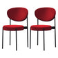 Modern Metal Dining Room Chairs Armless Open Back Dining Side Chair for Restaurant Red Fabric 2 Piece Set Clearhalo ' kitchen&dining_furn' 'Dining Chairs' 'Dining Tables & Seating' 'dining_chair' 'furn' 'furn_dining_chair' 'Furniture' 'furniture_dining_chair' 'Kitchen & Dining Furniture' 'kitchen' 3957025