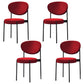 Modern Metal Dining Room Chairs Armless Open Back Dining Side Chair for Restaurant Red Fabric 4 Piece Set Clearhalo ' kitchen&dining_furn' 'Dining Chairs' 'Dining Tables & Seating' 'dining_chair' 'furn' 'furn_dining_chair' 'Furniture' 'furniture_dining_chair' 'Kitchen & Dining Furniture' 'kitchen' 3957027