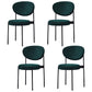 Modern Metal Dining Room Chairs Armless Open Back Dining Side Chair for Restaurant Blackish Green Fabric 4 Piece Set Clearhalo ' kitchen&dining_furn' 'Dining Chairs' 'Dining Tables & Seating' 'dining_chair' 'furn' 'furn_dining_chair' 'Furniture' 'furniture_dining_chair' 'Kitchen & Dining Furniture' 'kitchen' 3957034