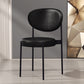 Modern Metal Dining Room Chairs Armless Open Back Dining Side Chair for Restaurant Black Faux Leather 1 Piece Clearhalo ' kitchen&dining_furn' 'Dining Chairs' 'Dining Tables & Seating' 'dining_chair' 'furn' 'furn_dining_chair' 'Furniture' 'furniture_dining_chair' 'Kitchen & Dining Furniture' 'kitchen' 3957035