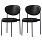Modern Metal Dining Room Chairs Armless Open Back Dining Side Chair for Restaurant Black Faux Leather 2 Piece Set Clearhalo ' kitchen&dining_furn' 'Dining Chairs' 'Dining Tables & Seating' 'dining_chair' 'furn' 'furn_dining_chair' 'Furniture' 'furniture_dining_chair' 'Kitchen & Dining Furniture' 'kitchen' 3957036