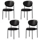 Modern Metal Dining Room Chairs Armless Open Back Dining Side Chair for Restaurant Black Faux Leather 4 Piece Set Clearhalo ' kitchen&dining_furn' 'Dining Chairs' 'Dining Tables & Seating' 'dining_chair' 'furn' 'furn_dining_chair' 'Furniture' 'furniture_dining_chair' 'Kitchen & Dining Furniture' 'kitchen' 3957037