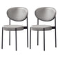 Modern Metal Dining Room Chairs Armless Open Back Dining Side Chair for Restaurant Grey Faux Leather 2 Piece Set Clearhalo ' kitchen&dining_furn' 'Dining Chairs' 'Dining Tables & Seating' 'dining_chair' 'furn' 'furn_dining_chair' 'Furniture' 'furniture_dining_chair' 'Kitchen & Dining Furniture' 'kitchen' 3957039