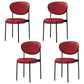 Modern Metal Dining Room Chairs Armless Open Back Dining Side Chair for Restaurant Red Faux Leather 4 Piece Set Clearhalo ' kitchen&dining_furn' 'Dining Chairs' 'Dining Tables & Seating' 'dining_chair' 'furn' 'furn_dining_chair' 'Furniture' 'furniture_dining_chair' 'Kitchen & Dining Furniture' 'kitchen' 3957043