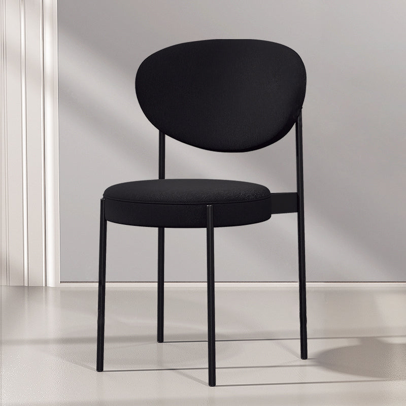 Glam Style Metal Dining Room Chairs Armless Open Back Dining Side Chair for Restaurant Black 1 Piece Clearhalo ' kitchen&dining_furn' 'Dining Chairs' 'Dining Tables & Seating' 'dining_chair' 'furn' 'furn_dining_chair' 'Furniture' 'furniture_dining_chair' 'Kitchen & Dining Furniture' 'kitchen' 3957052