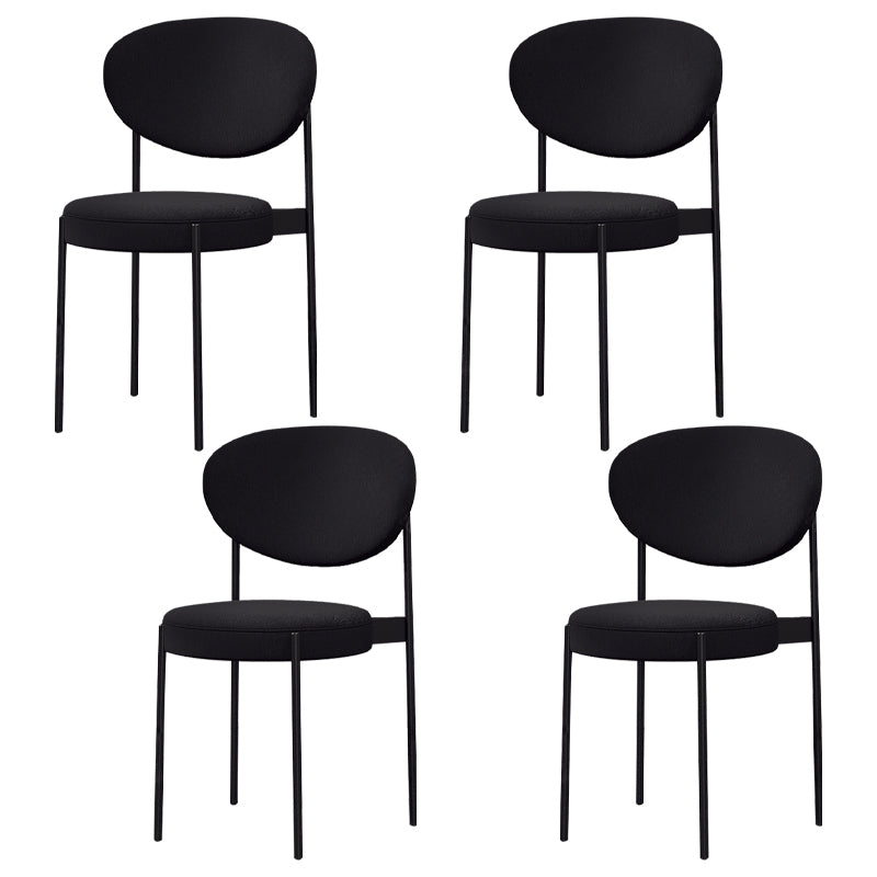 Glam Style Metal Dining Room Chairs Armless Open Back Dining Side Chair for Restaurant Black 4 Piece Set Clearhalo ' kitchen&dining_furn' 'Dining Chairs' 'Dining Tables & Seating' 'dining_chair' 'furn' 'furn_dining_chair' 'Furniture' 'furniture_dining_chair' 'Kitchen & Dining Furniture' 'kitchen' 3957056