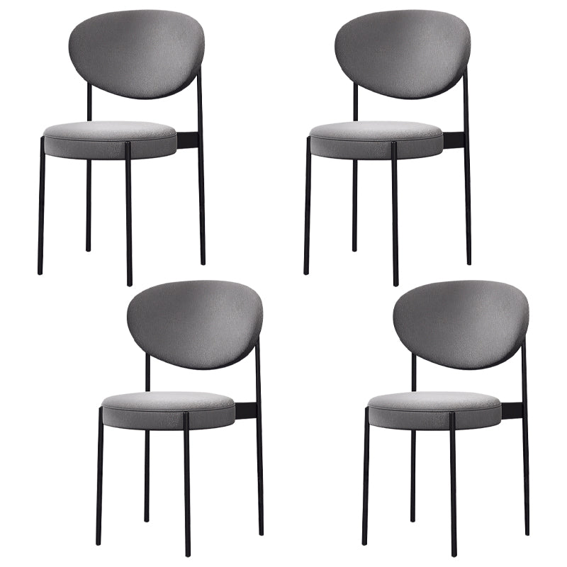Glam Style Metal Dining Room Chairs Armless Open Back Dining Side Chair for Restaurant Grey 4 Piece Set Clearhalo ' kitchen&dining_furn' 'Dining Chairs' 'Dining Tables & Seating' 'dining_chair' 'furn' 'furn_dining_chair' 'Furniture' 'furniture_dining_chair' 'Kitchen & Dining Furniture' 'kitchen' 3957062