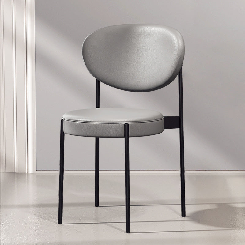 Glam Style Metal Dining Room Chairs Armless Open Back Dining Side Chair for Restaurant Light Gray 1 Piece Clearhalo ' kitchen&dining_furn' 'Dining Chairs' 'Dining Tables & Seating' 'dining_chair' 'furn' 'furn_dining_chair' 'Furniture' 'furniture_dining_chair' 'Kitchen & Dining Furniture' 'kitchen' 3957064