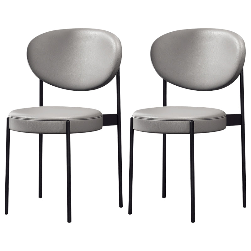 Glam Style Metal Dining Room Chairs Armless Open Back Dining Side Chair for Restaurant Light Gray 2 Piece Set Clearhalo ' kitchen&dining_furn' 'Dining Chairs' 'Dining Tables & Seating' 'dining_chair' 'furn' 'furn_dining_chair' 'Furniture' 'furniture_dining_chair' 'Kitchen & Dining Furniture' 'kitchen' 3957066
