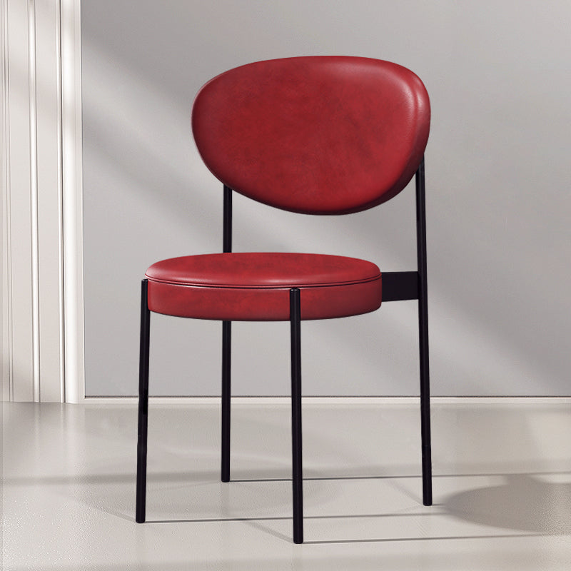 Glam Style Metal Dining Room Chairs Armless Open Back Dining Side Chair for Restaurant Red 1 Piece Clearhalo ' kitchen&dining_furn' 'Dining Chairs' 'Dining Tables & Seating' 'dining_chair' 'furn' 'furn_dining_chair' 'Furniture' 'furniture_dining_chair' 'Kitchen & Dining Furniture' 'kitchen' 3957069