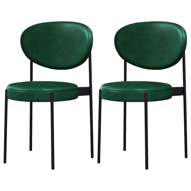 Glam Style Metal Dining Room Chairs Armless Open Back Dining Side Chair for Restaurant Green 2 Piece Set Clearhalo ' kitchen&dining_furn' 'Dining Chairs' 'Dining Tables & Seating' 'dining_chair' 'furn' 'furn_dining_chair' 'Furniture' 'furniture_dining_chair' 'Kitchen & Dining Furniture' 'kitchen' 3957077