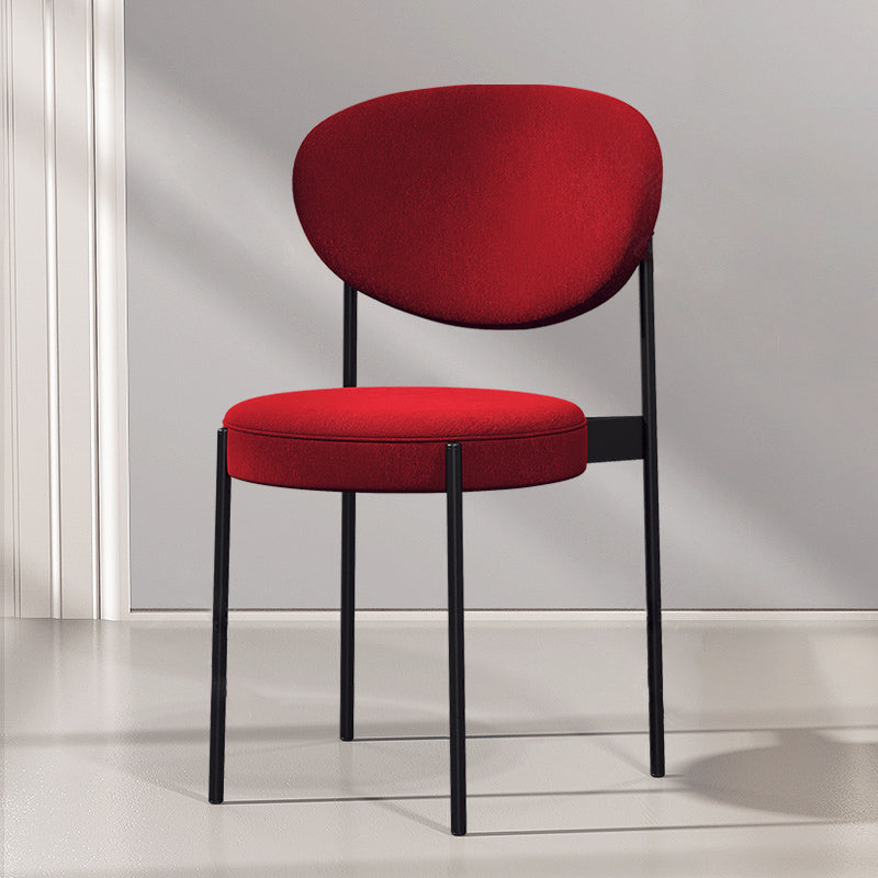 Glam Style Metal Dining Room Chairs Armless Open Back Dining Side Chair for Restaurant Rose Red 1 Piece Clearhalo ' kitchen&dining_furn' 'Dining Chairs' 'Dining Tables & Seating' 'dining_chair' 'furn' 'furn_dining_chair' 'Furniture' 'furniture_dining_chair' 'Kitchen & Dining Furniture' 'kitchen' 3957079