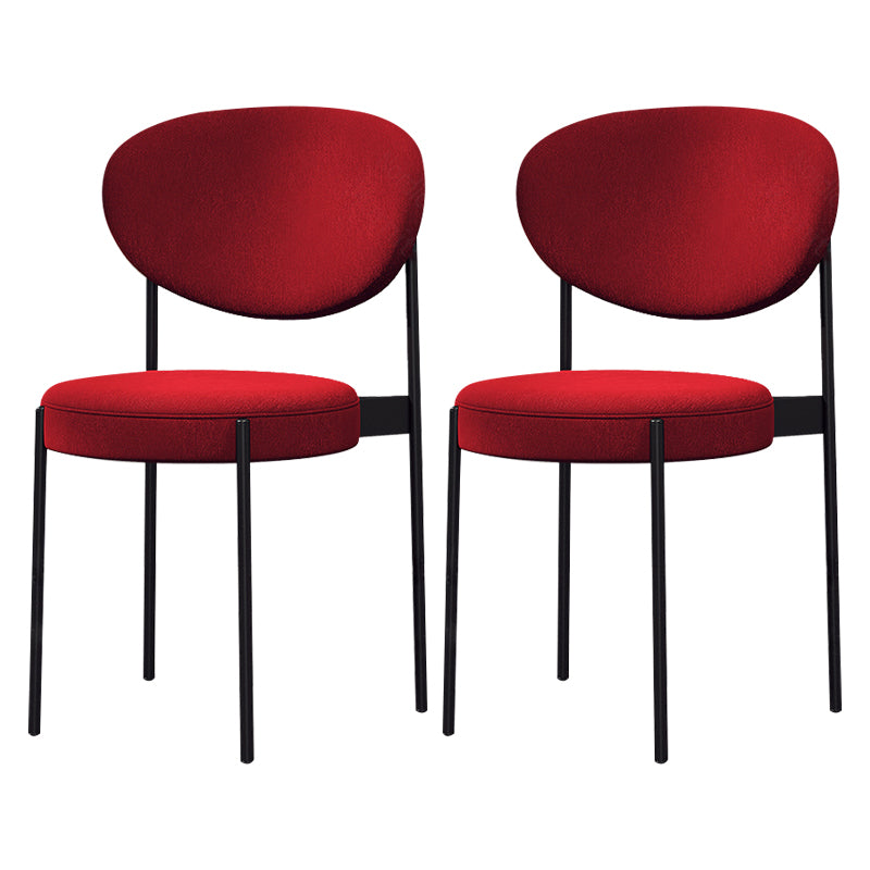 Glam Style Metal Dining Room Chairs Armless Open Back Dining Side Chair for Restaurant Rose Red 2 Piece Set Clearhalo ' kitchen&dining_furn' 'Dining Chairs' 'Dining Tables & Seating' 'dining_chair' 'furn' 'furn_dining_chair' 'Furniture' 'furniture_dining_chair' 'Kitchen & Dining Furniture' 'kitchen' 3957080
